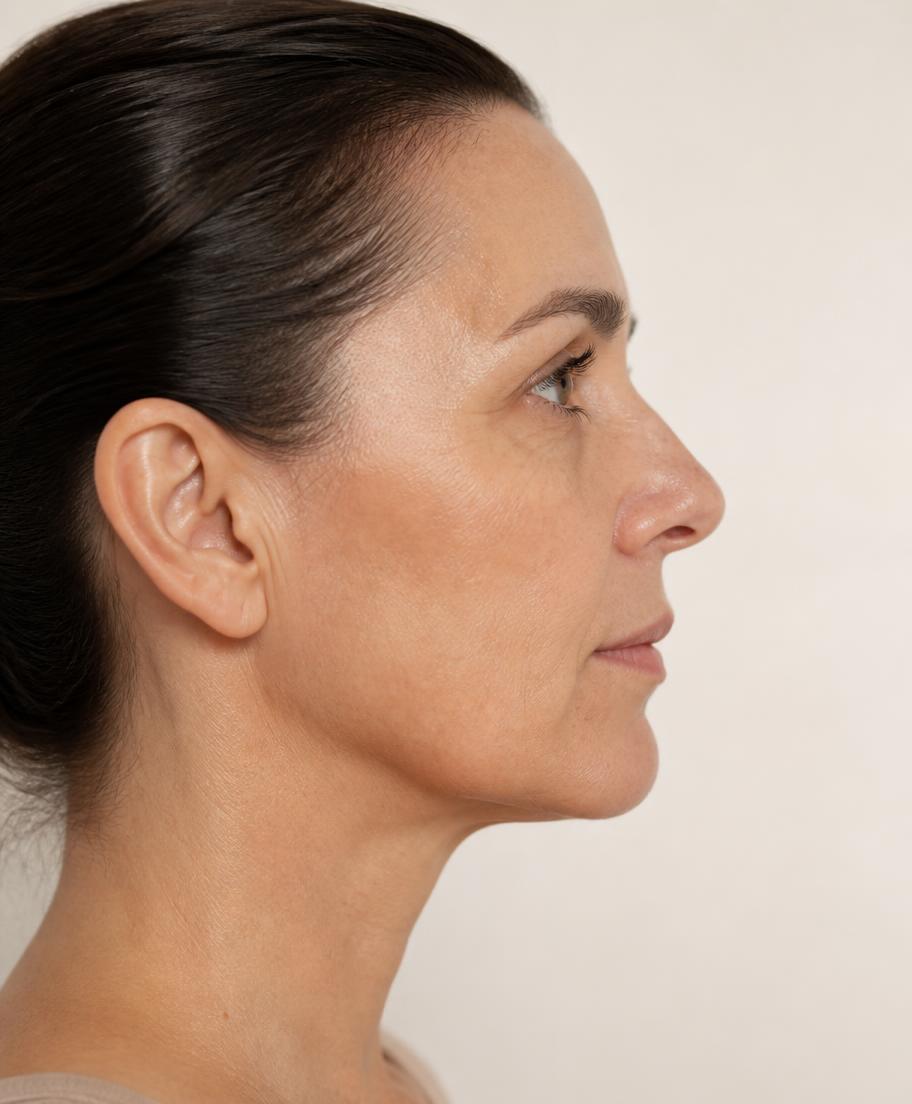 Side profile view of a woman's face
